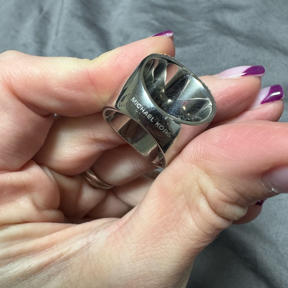 Michael Kors Silver Crystal Statement Ring - image 6